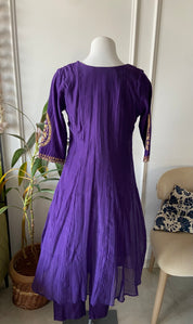 Tanya Mul Chanderi Handwork Dress- Purple