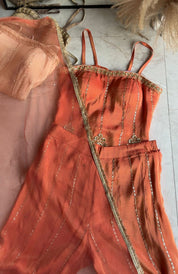 Shaurya Padded Corset Style Top With Sharara and Dupatta