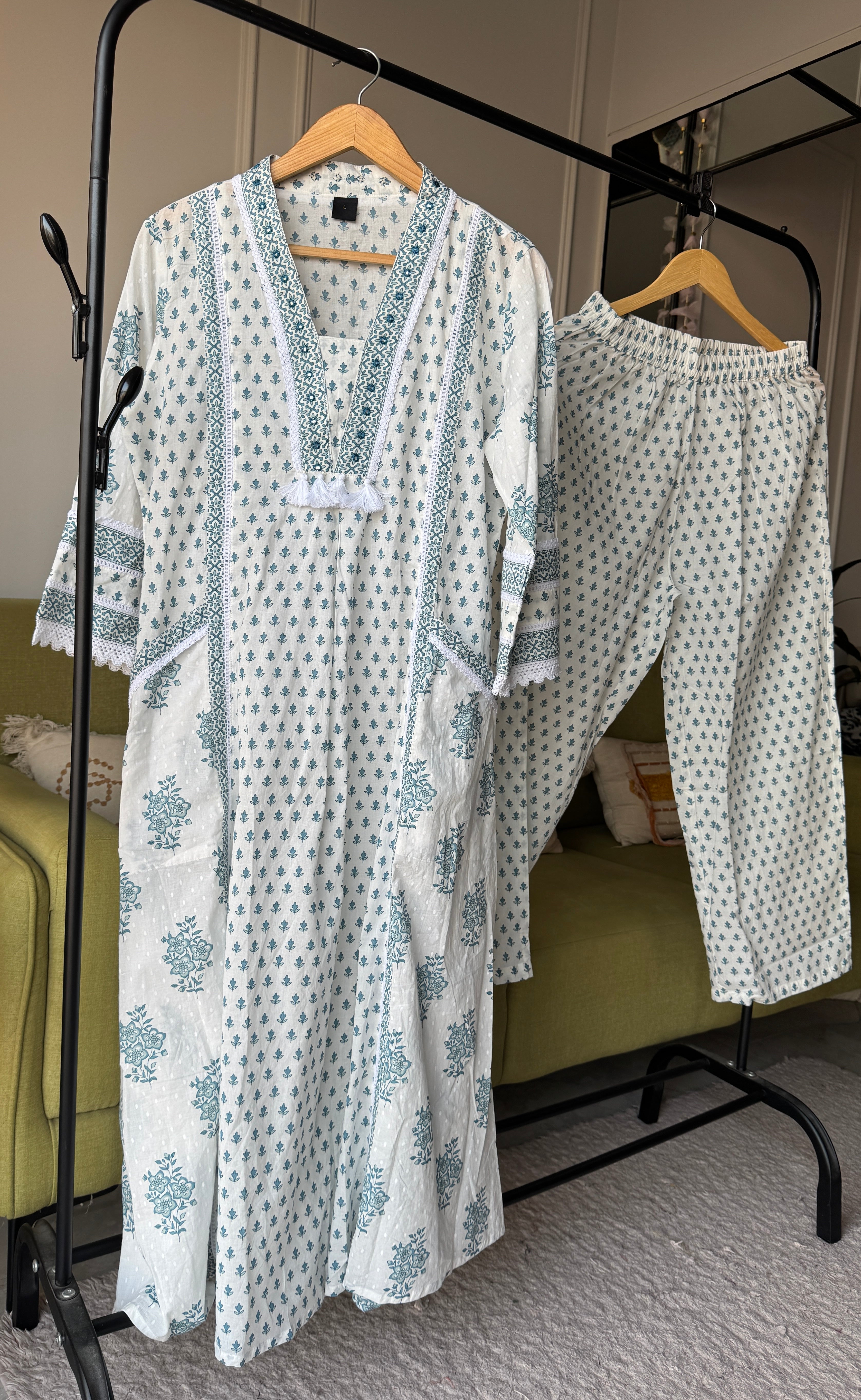 Pihu Bell Sleeves Print Cotton Dress