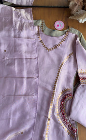 Rashi Handwork Tissue Dress- Pink
