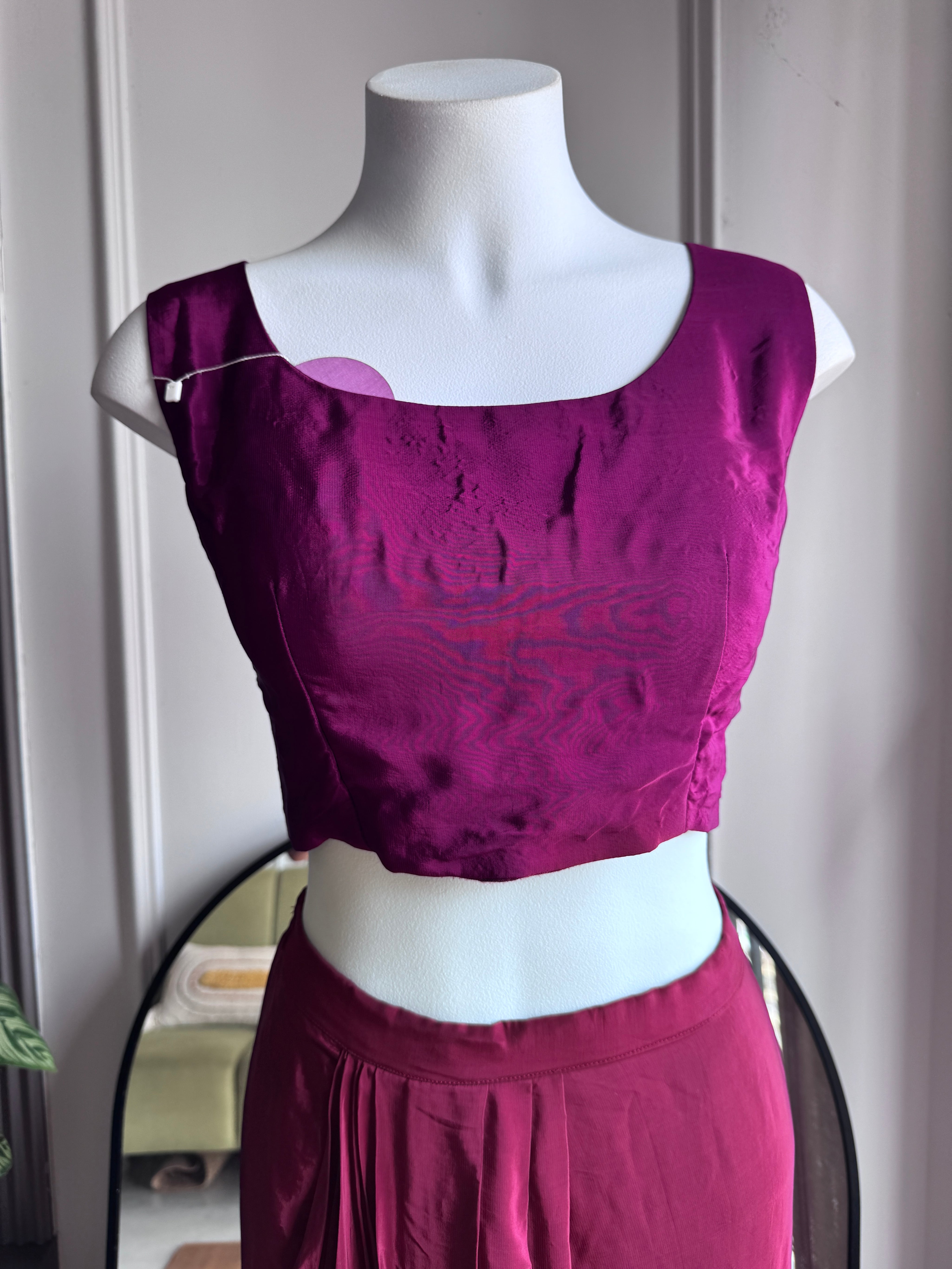 Kirti Handwork Skirt With Jacket Style - Maroon