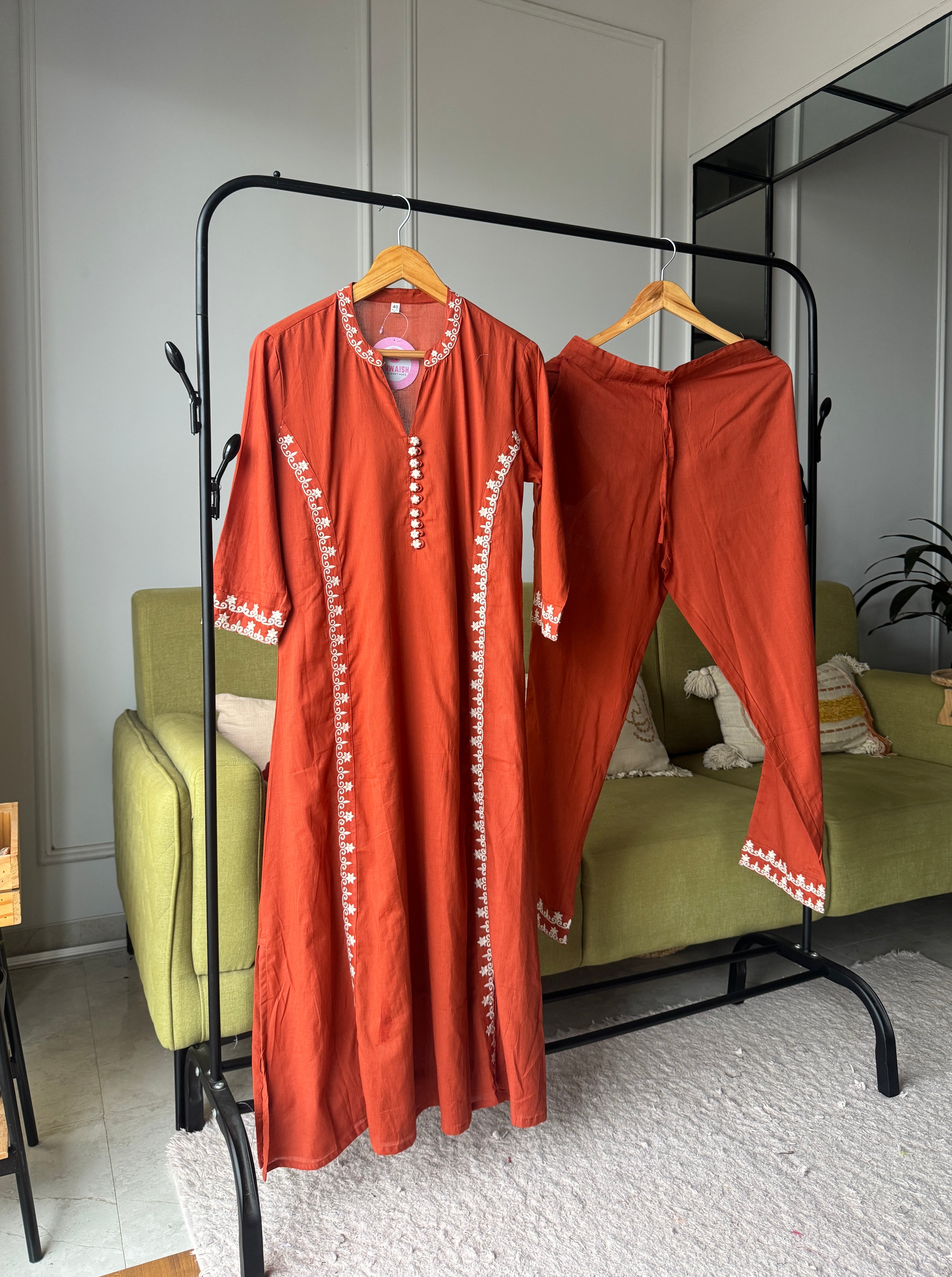 Smital Embroided Side Cut Dress