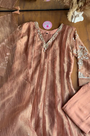 Muskan Hand Work Sleeve Anarkali - Peach