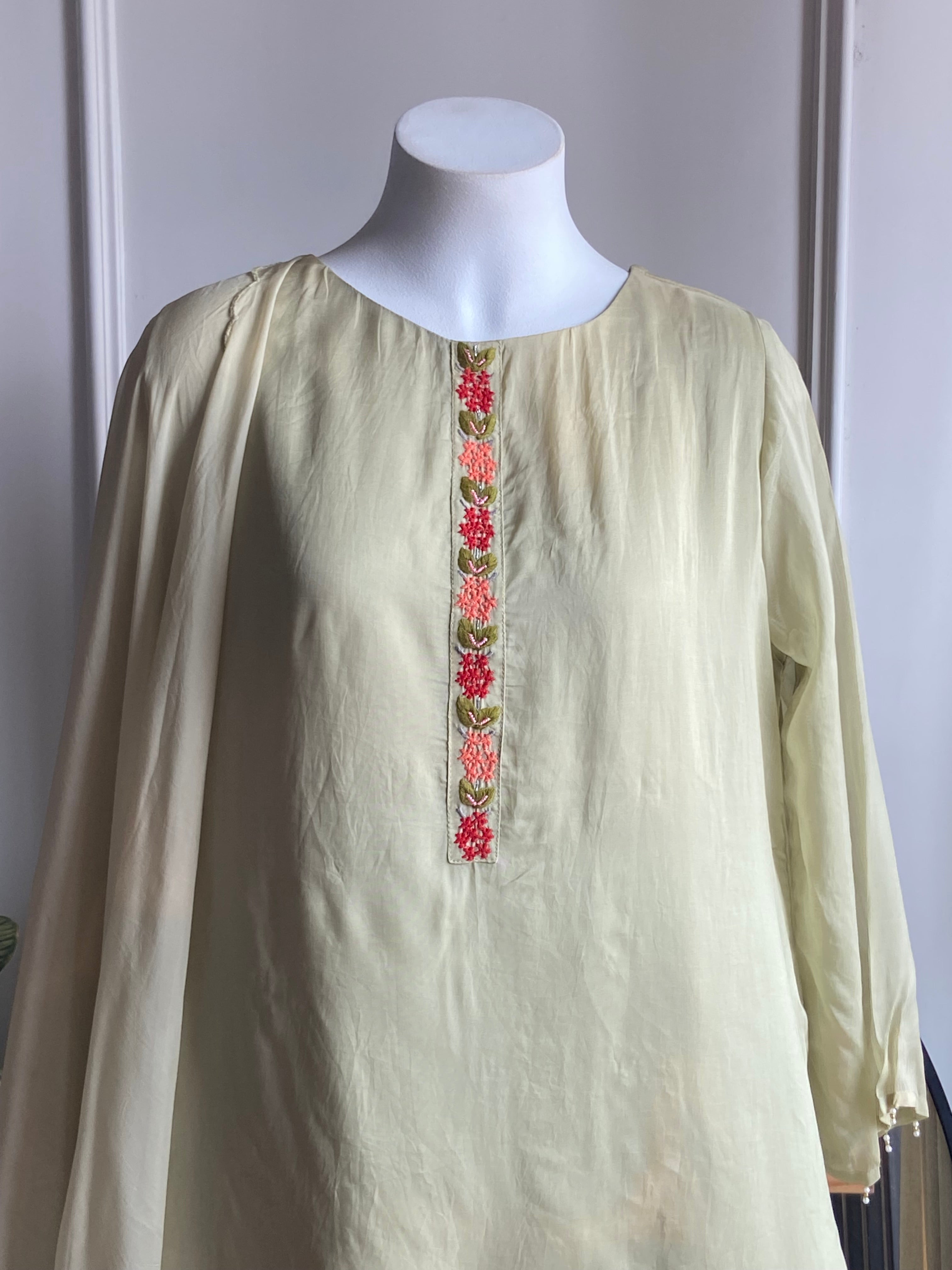Gayatri mul Chanderi dress with pant  duppatta