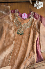 Saumya Green Emerald Hand Work Dress- Golden