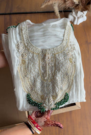 Naksh Short Kaftan With Palazzo Coords-Champgne