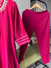 Pavithra Handwork Anarkali Dress- Cherry Red