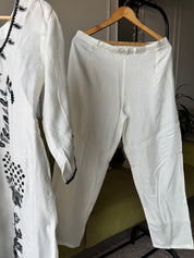 Urvi Russian Silk Embroided Dress- White