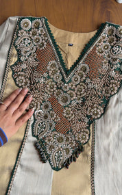Radhika Zardoshi Dual Tone Anarkali Dress-Green