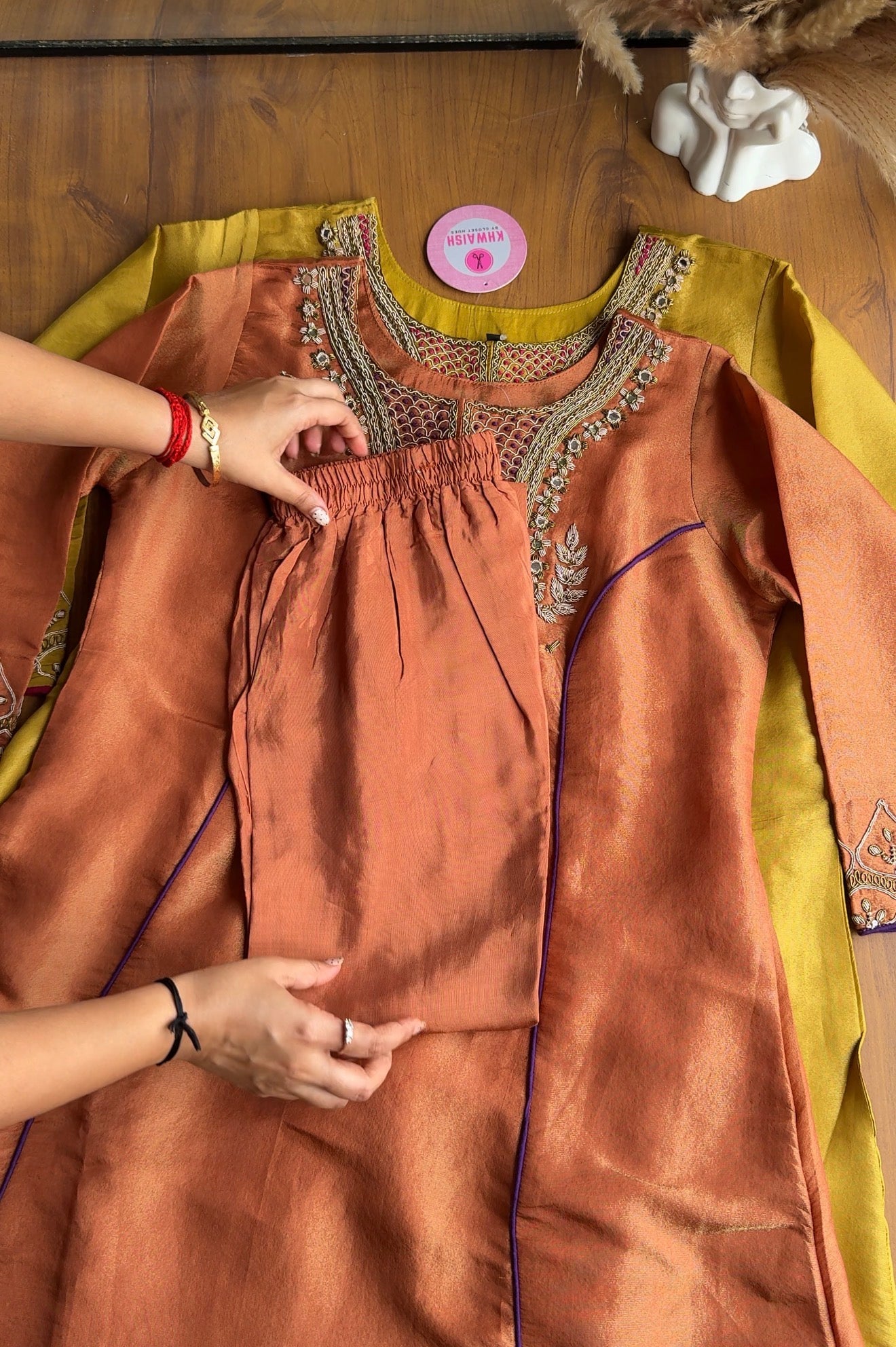 Sanjana Handwzardoshi Dress- Rust