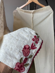 Mahima Embroided Cotton Dress- White