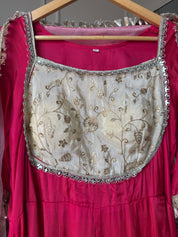 Gita Zari Work Gown Set- Pink