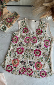 Payal Handwork Handwork Jecket With Padded Top And Super Flare Plazzo