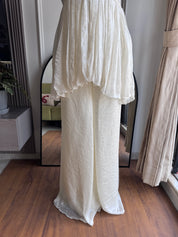 Seema Handwork Halter neck Sharara Dress- White