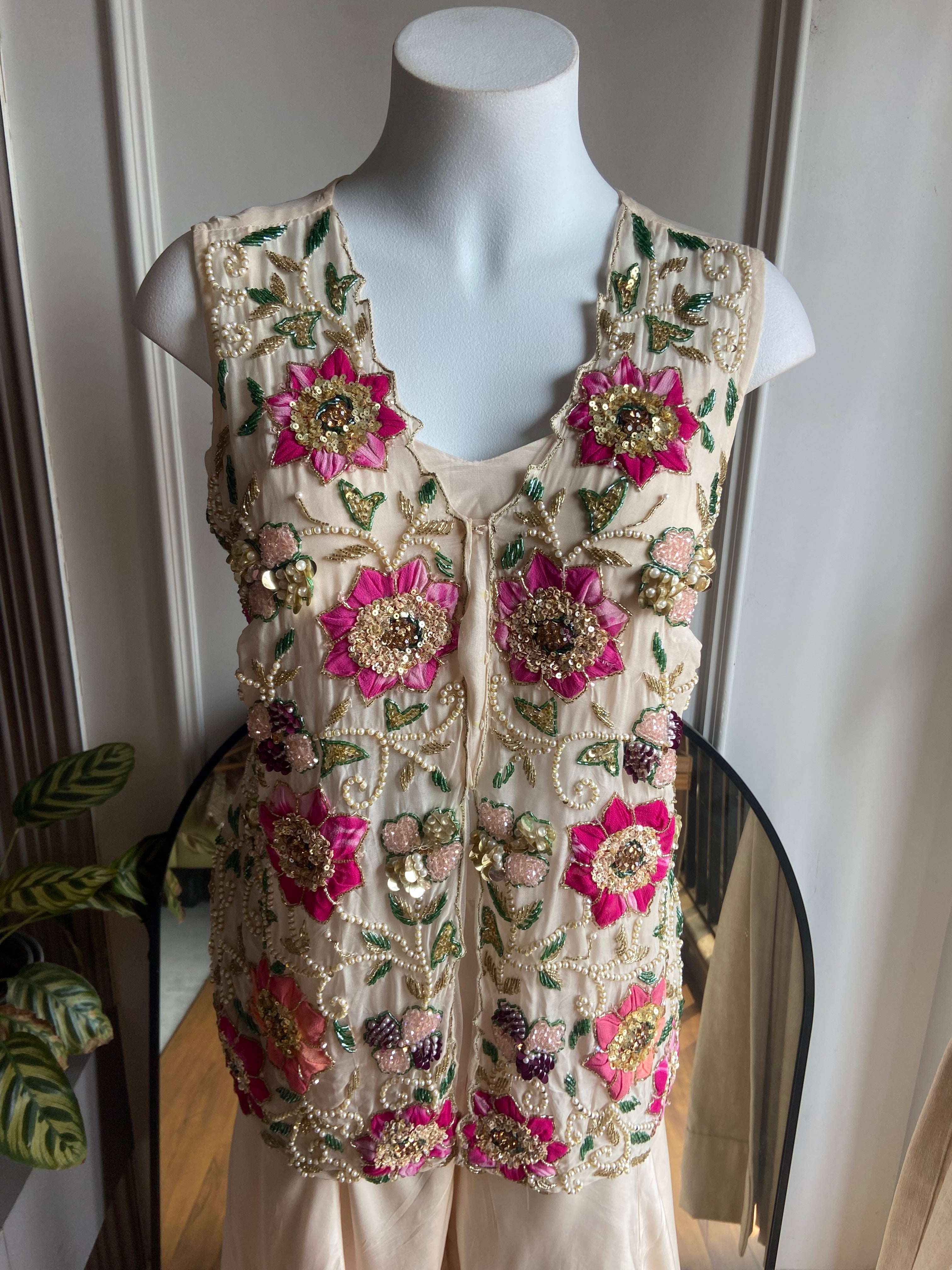Payal Handwork Handwork Jecket With Padded Top And Super Flare Plazzo