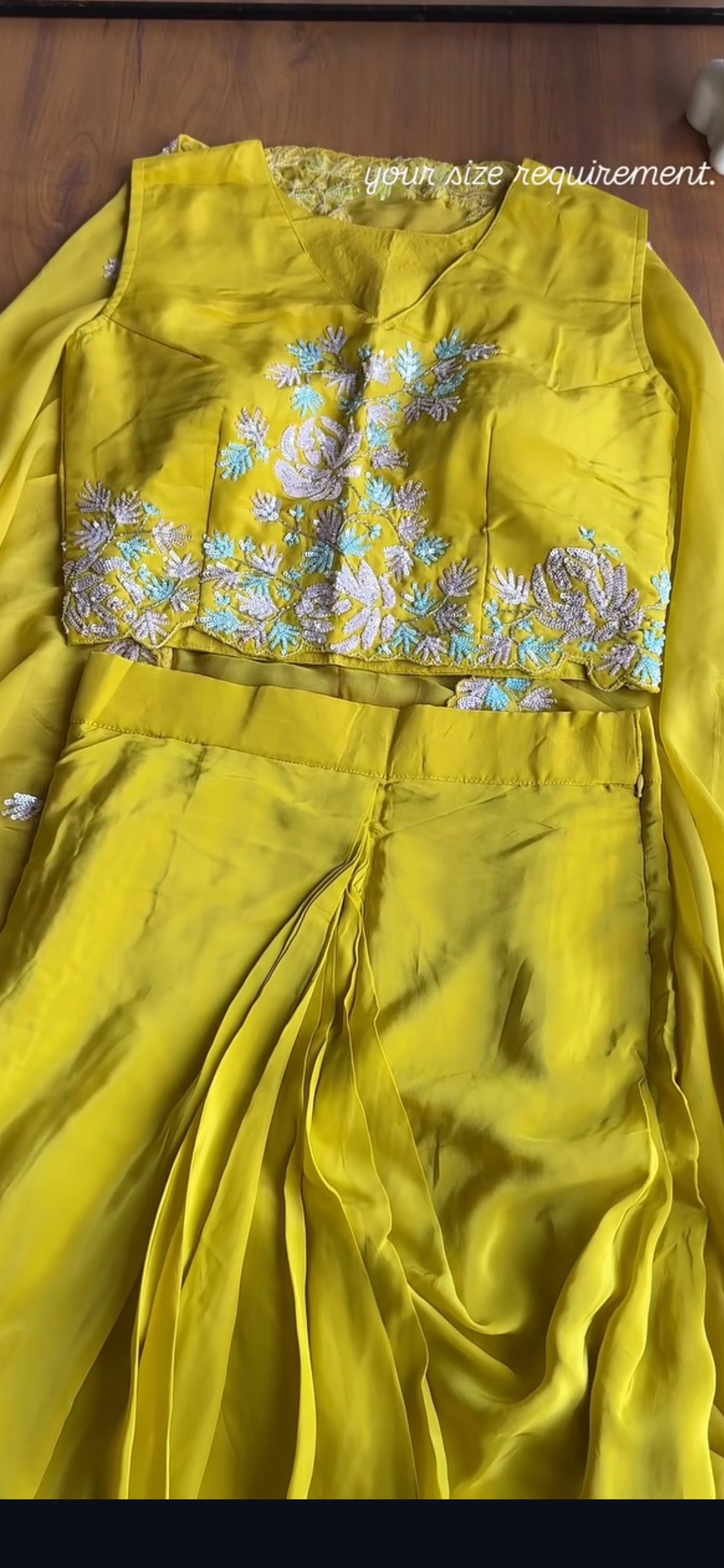 Noor Handwork Padded Blouse With Cowl Skirt And Jacket