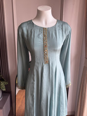 Rupali Handwork Plazzo Dress- Dusty Blue (Make to Order)