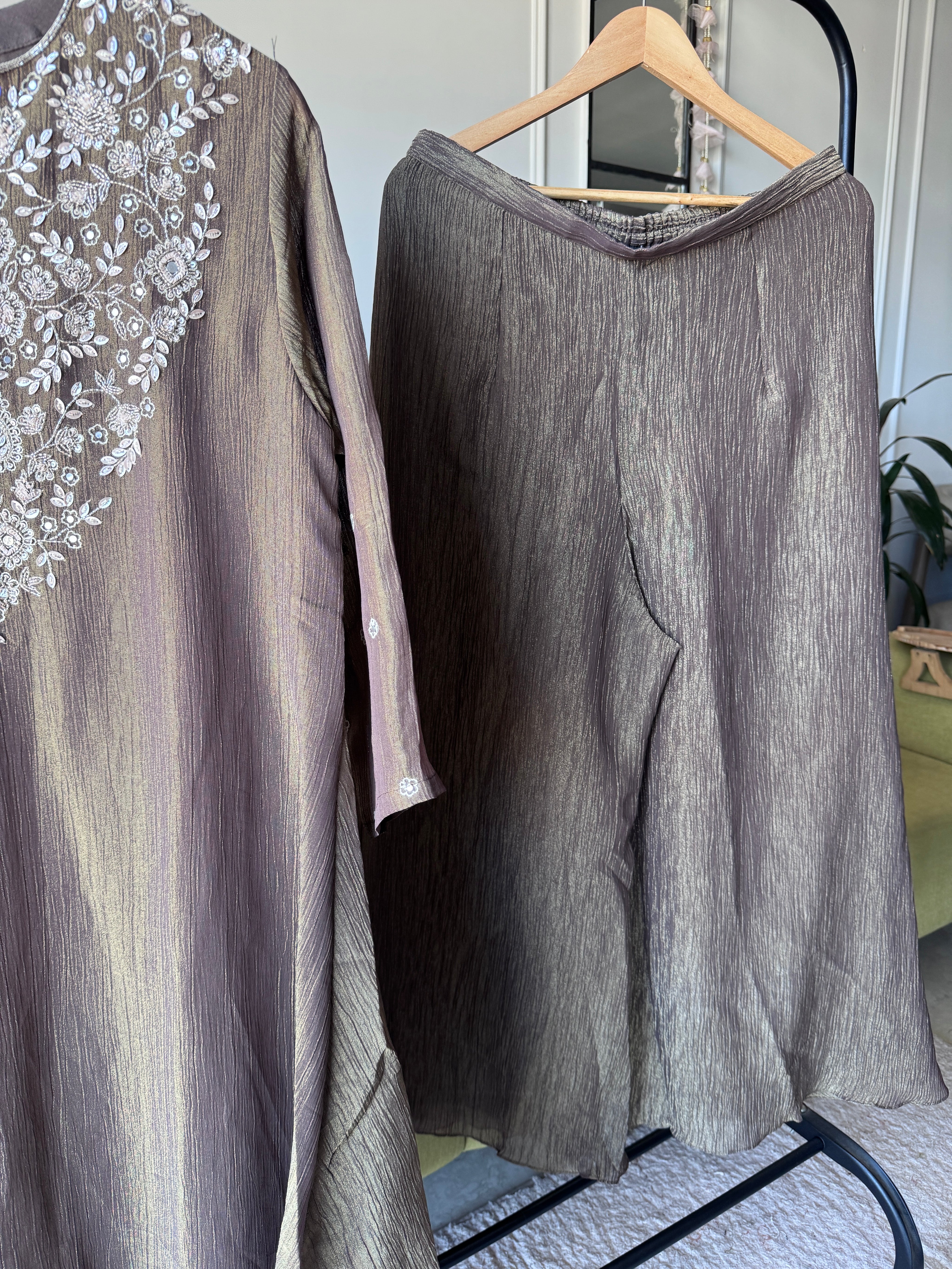 Shakti Handwork Dress- Brown