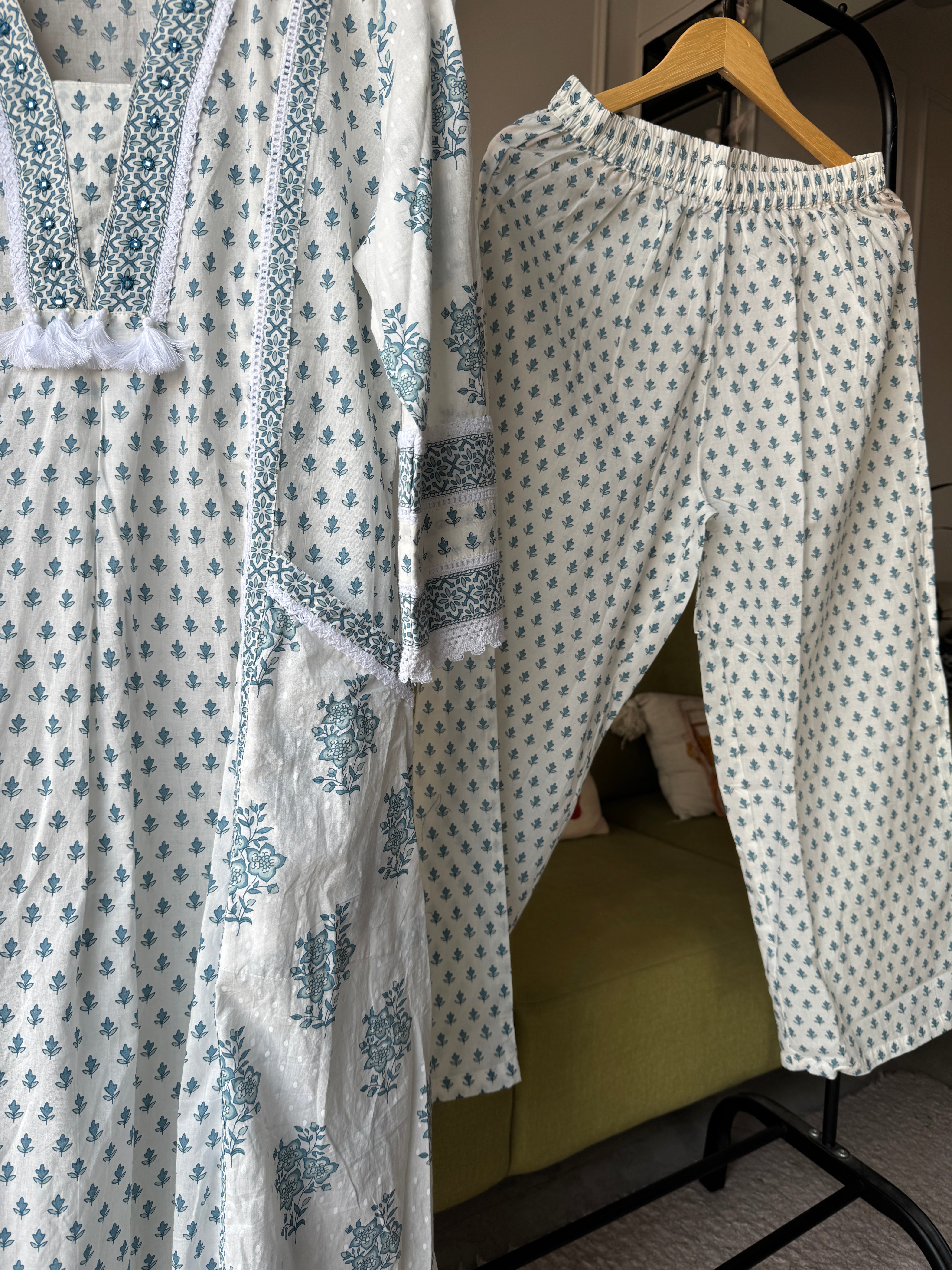 Pihu Bell Sleeves Print Cotton Dress