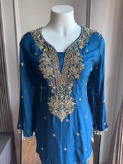 Swara Handwork Dress- Blue