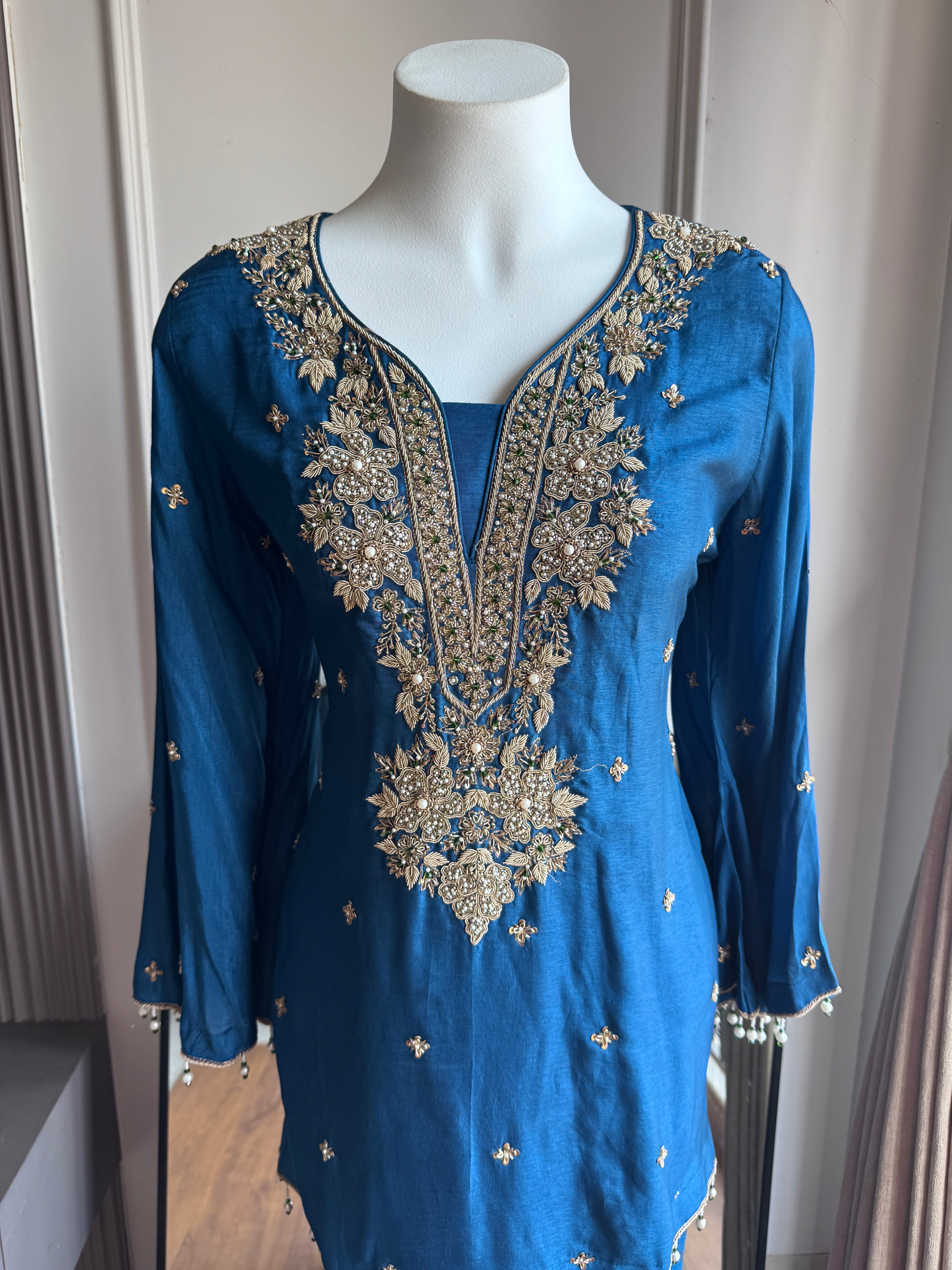Swara Handwork Dress- Blue