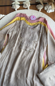 Akshara naksh neckline dress- Grey