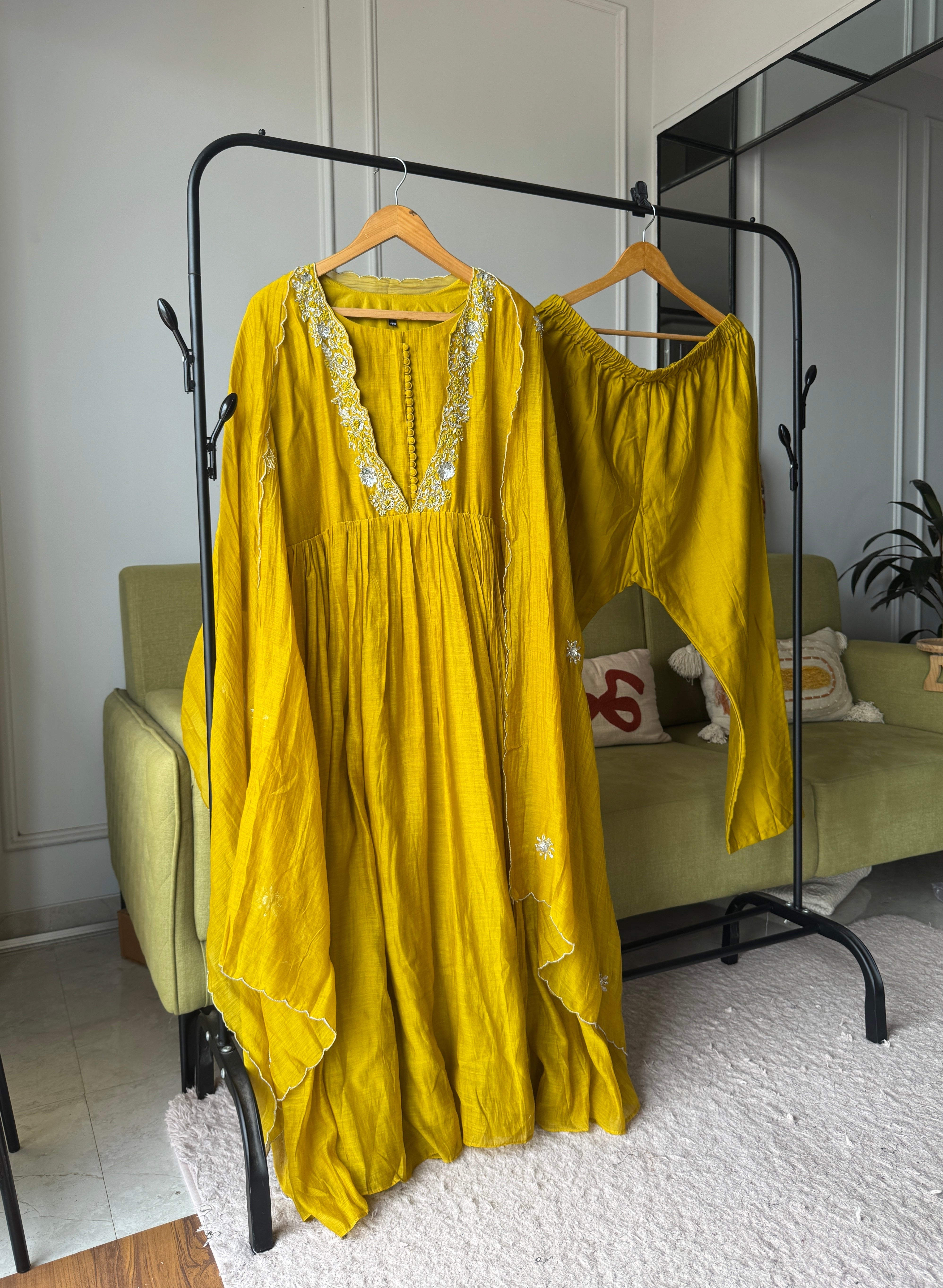 Pralambika Mul Chanderi Anarkali Dress