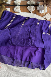 Sona Hand Work Mul Chanderi Dress- Purple (Make to order)