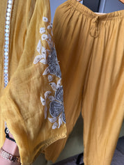 Madhavi Mul Chanderi Cross Cross Neck Handwork Dress