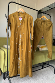 Simoni Embroided Aline Dress- Mehndi Green