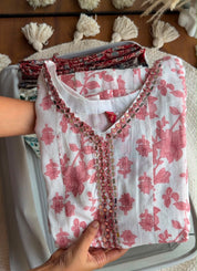 Jannat Floral Anarkali Dress- Peach