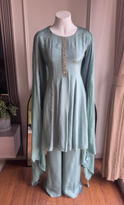 Rupali Handwork Plazzo Dress- Dusty Blue (Make to Order)