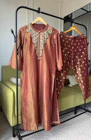 Sita Shimmer Tissue Handwork Dress