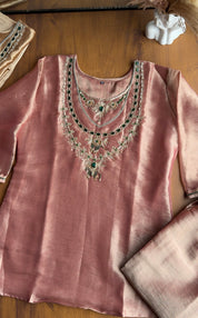 Anushka Jewal Neck Coord Set -Pink