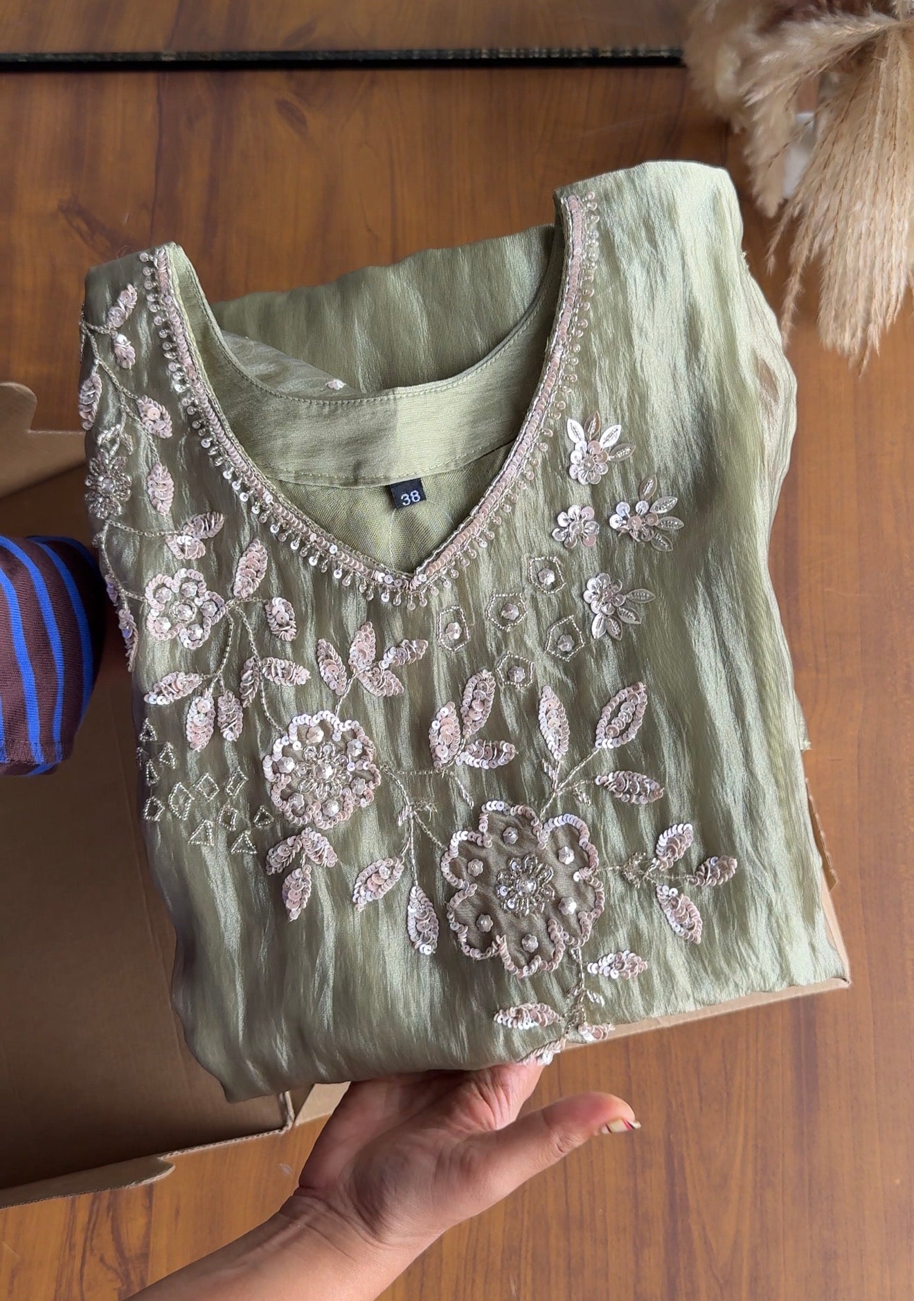 Chandni Hand Work Coords- Pastel Green