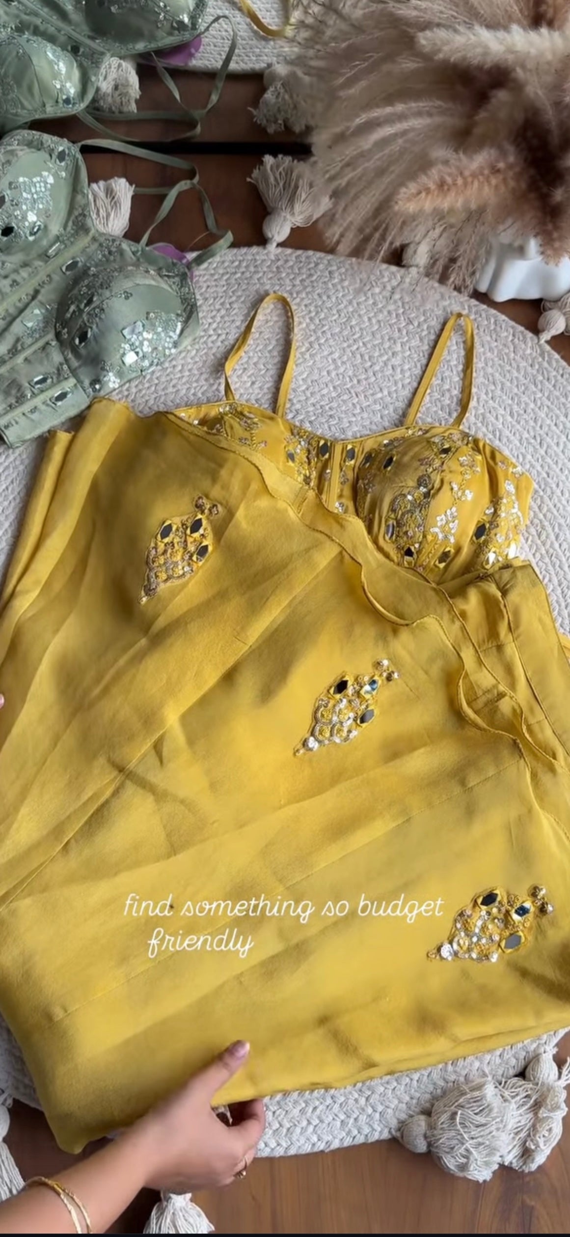 Swara Mirror Work Corset With Fish Cut Plazzo Coord Set