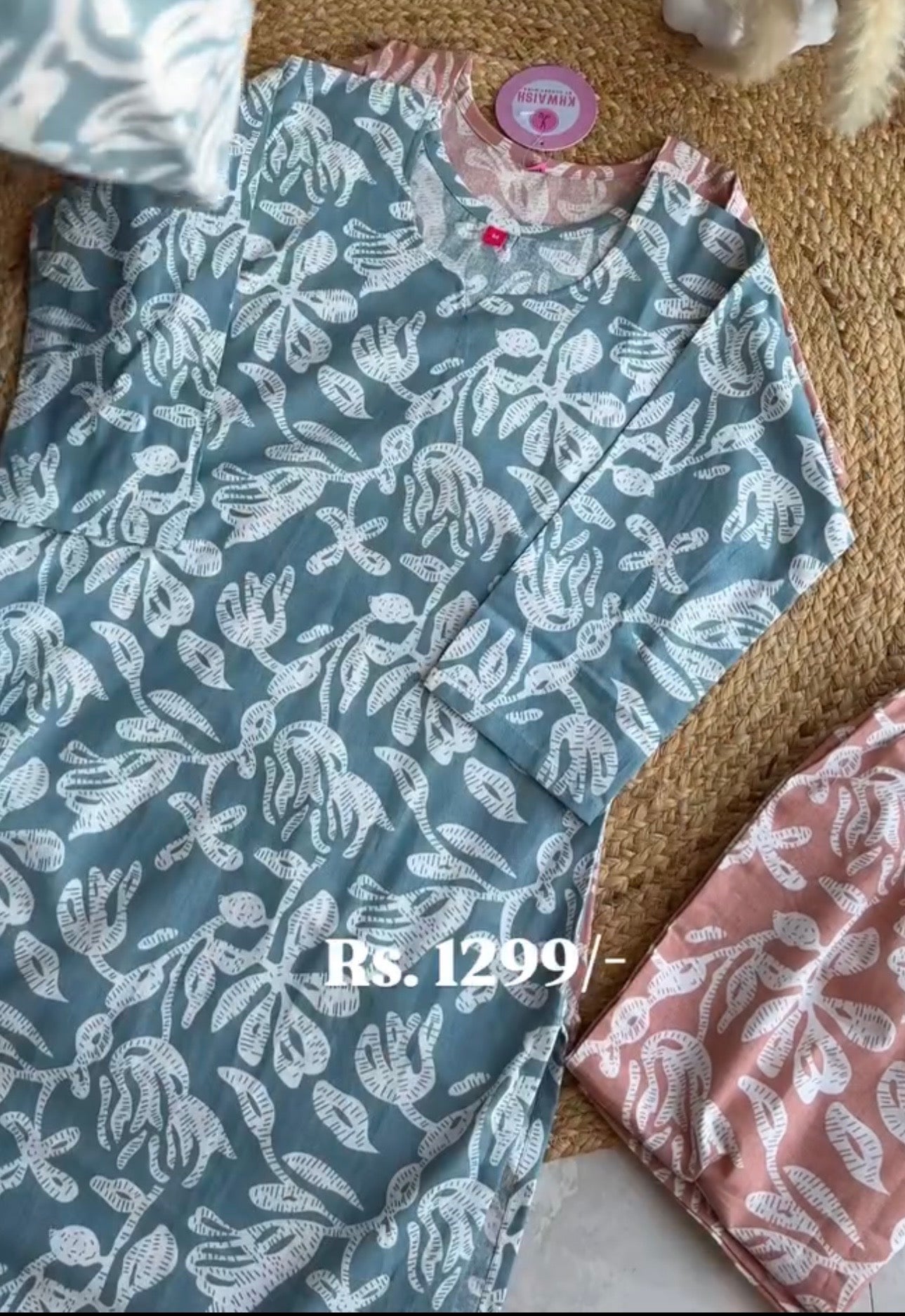 Chetna coord set- Dusty Blue