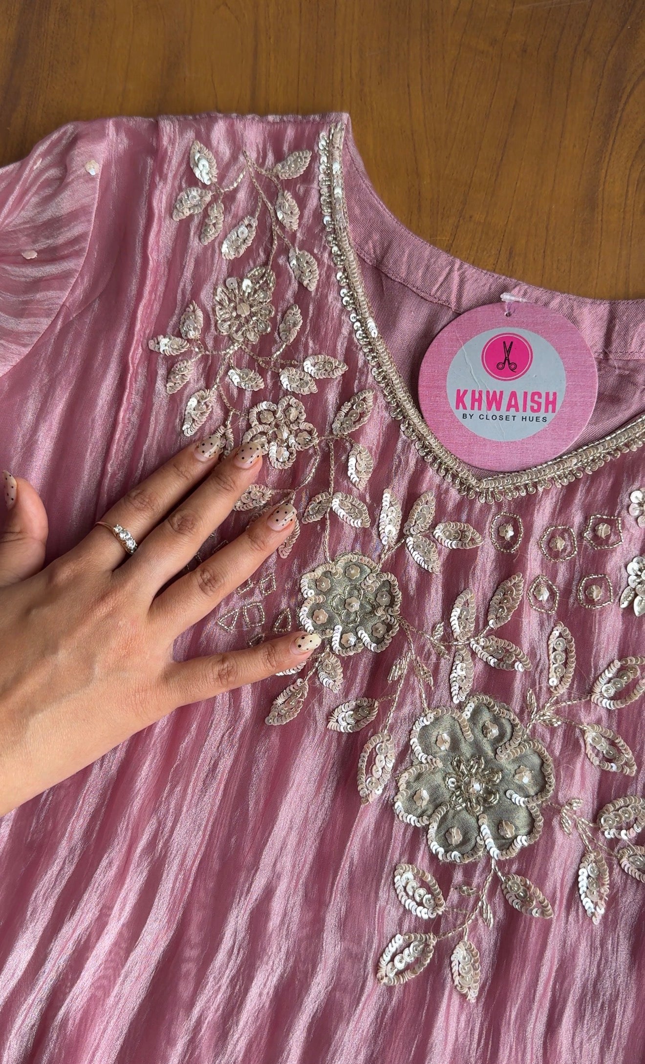 Chandni Hand Work Coords- Pink
