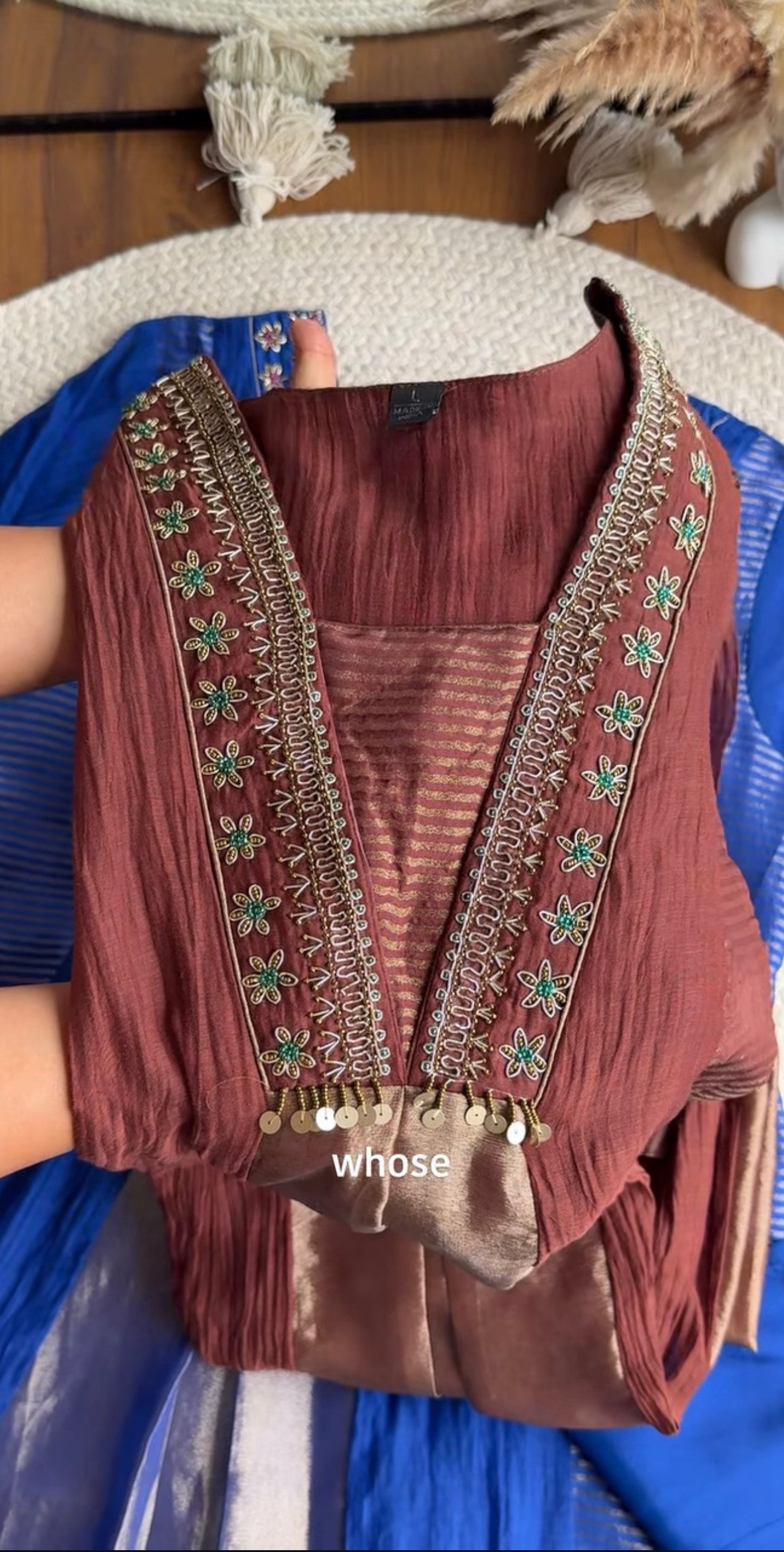 Tina Handwork Dress - Brown