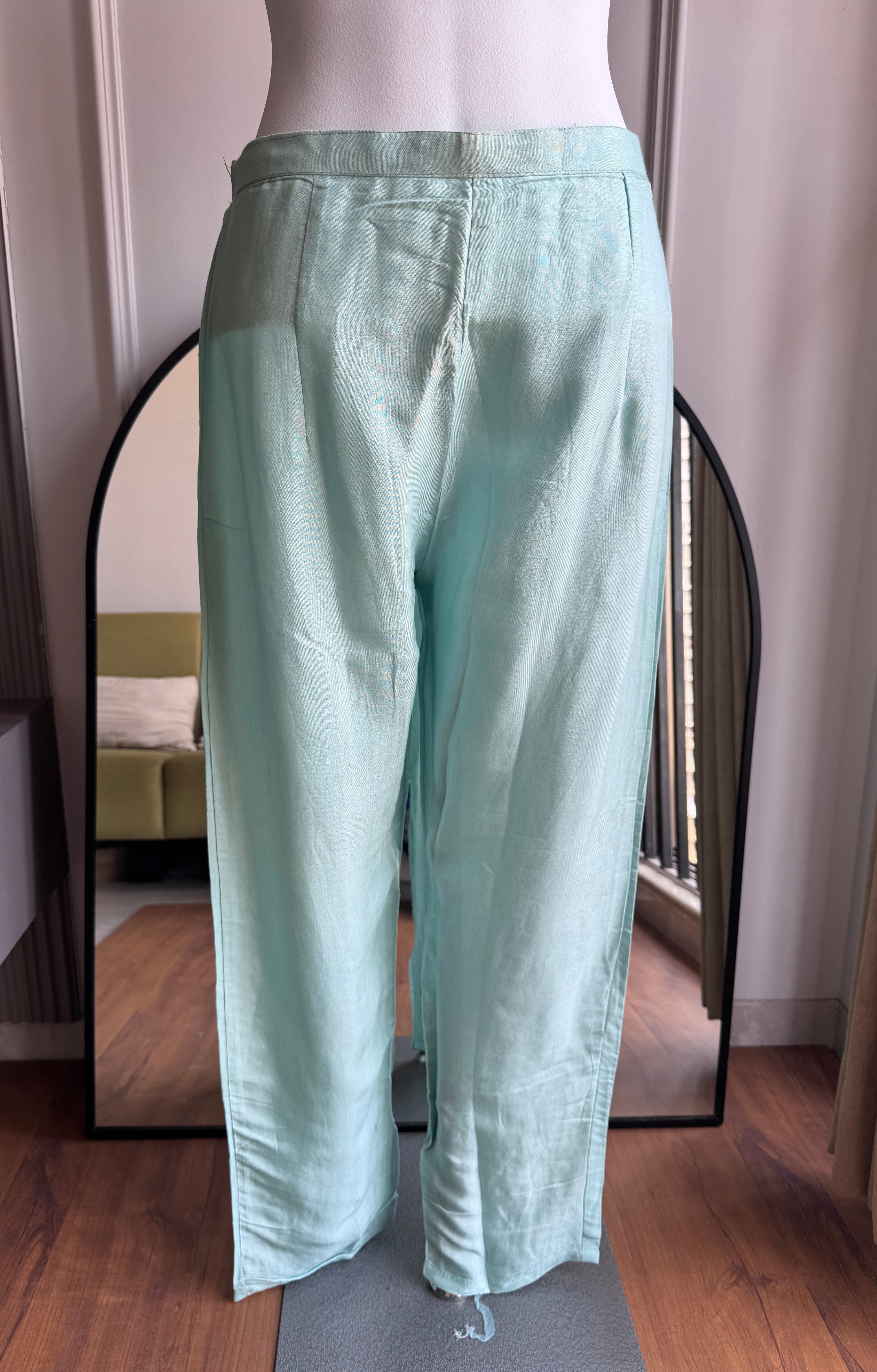 Pushti Handwork Mul Chanderi  Dress - Powder Blue