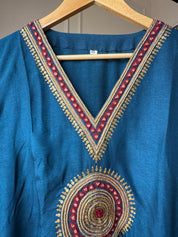 Raveena Embroided Tulip Pant Coord Set-Blue