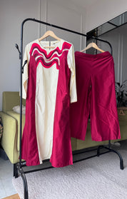 Tina Viscose Chanderi Cooord Set-White