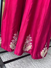 Pavithra Handwork Anarkali Dress- Cherry Red
