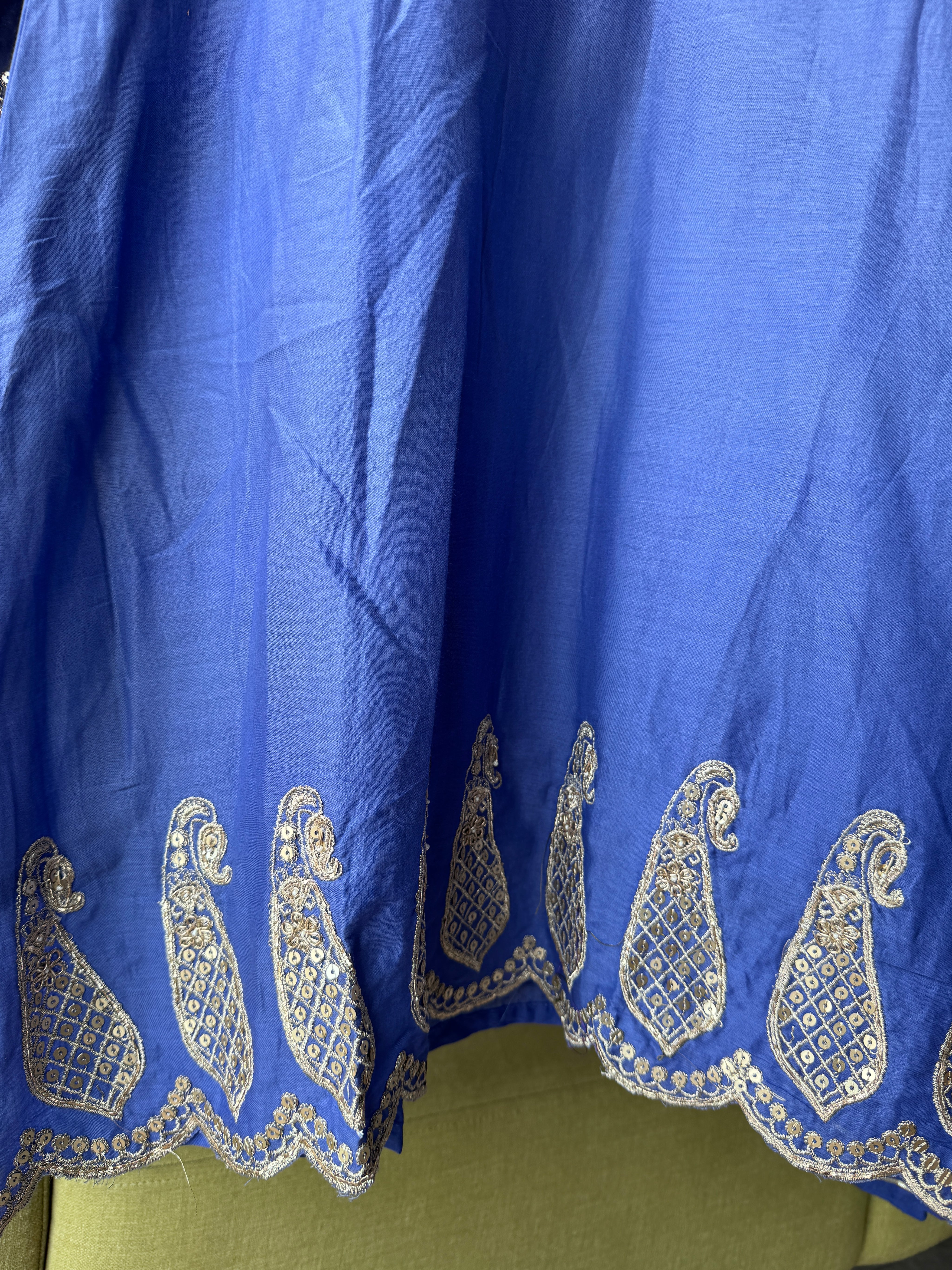 Priya Short Kurta Sharara Dress- Blue