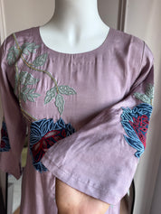Hema Embroided  Cut Work Dress- Lavender