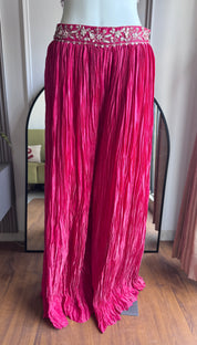 Sana halter neck blouse with palazzo and choker dupatta - Pink