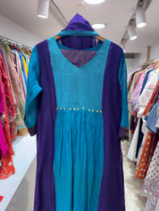 Yukti Handwork Mul Chanderi Dress - Purple