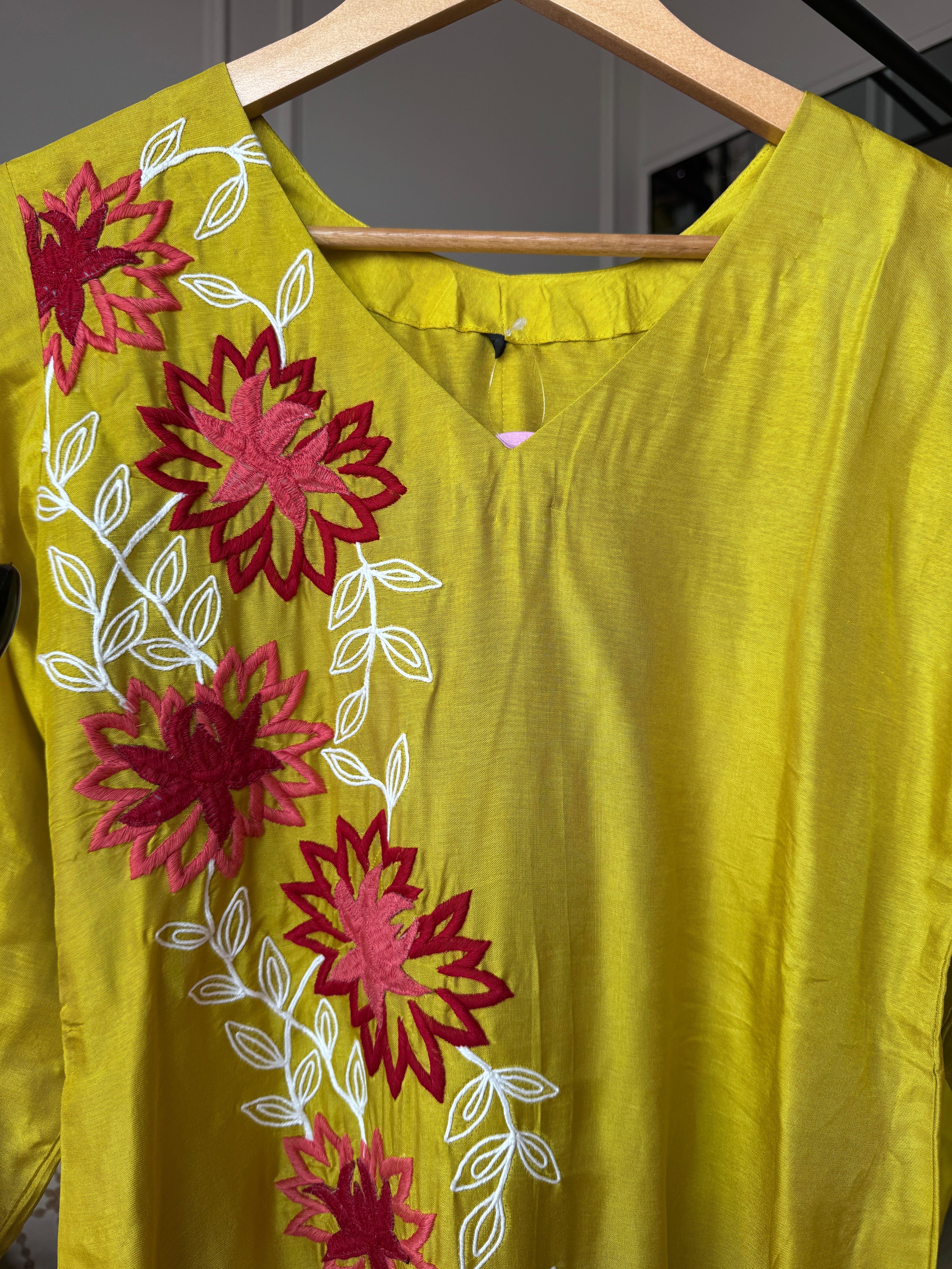 Mishi Embroided Dress- Yellow