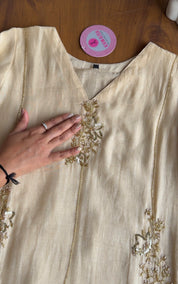 Shruti Handwork Mul Chanderi Dress - Ivory