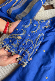 Shagun Angrakha Hand Work Dress- Blue